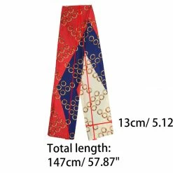 Allegra K Women Polka Dot Stripe Chain Print Long Skinny Scarf Neck Scarves Neckerchief Hairband Accessories