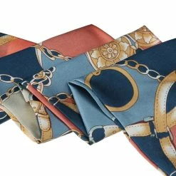 Allegra K Women Polka Dot Stripe Chain Print Long Skinny Scarf Neck Scarves Neckerchief Hairband Accessories