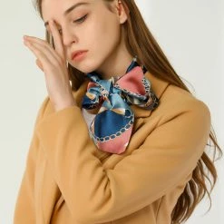 Allegra K Women Polka Dot Stripe Chain Print Long Skinny Scarf Neck Scarves Neckerchief Hairband Accessories