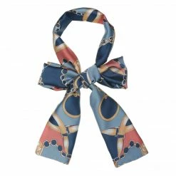 Allegra K Women Polka Dot Stripe Chain Print Long Skinny Scarf Neck Scarves Neckerchief Hairband Accessories