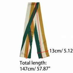 Allegra K Women Polka Dot Stripe Chain Print Long Skinny Scarf Neck Scarves Neckerchief Hairband Accessories