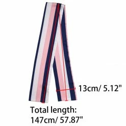 Allegra K Women Polka Dot Stripe Chain Print Long Skinny Scarf Neck Scarves Neckerchief Hairband Accessories