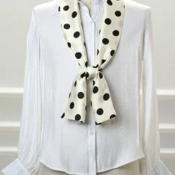 Allegra K Women Polka Dot Stripe Chain Print Long Skinny Scarf Neck Scarves Neckerchief Hairband Accessories