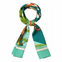 Allegra K Women Graffiti Polka Dot Stripe Scarf Neck Scarves Neckerchief Skinny Wrap Hairband