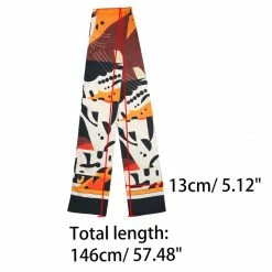 Allegra K Women Graffiti Polka Dot Stripe Scarf Neck Scarves Neckerchief Skinny Wrap Hairband