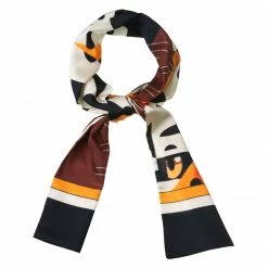 Allegra K Women Graffiti Polka Dot Stripe Scarf Neck Scarves Neckerchief Skinny Wrap Hairband