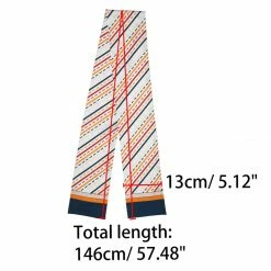 Allegra K Women Graffiti Polka Dot Stripe Scarf Neck Scarves Neckerchief Skinny Wrap Hairband