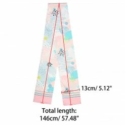 Allegra K Women Graffiti Polka Dot Stripe Scarf Neck Scarves Neckerchief Skinny Wrap Hairband