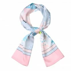 Allegra K Women Graffiti Polka Dot Stripe Scarf Neck Scarves Neckerchief Skinny Wrap Hairband