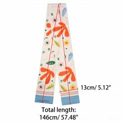 Allegra K Women Graffiti Polka Dot Stripe Scarf Neck Scarves Neckerchief Skinny Wrap Hairband