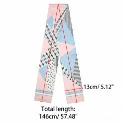 Allegra K Women Graffiti Polka Dot Stripe Scarf Neck Scarves Neckerchief Skinny Wrap Hairband