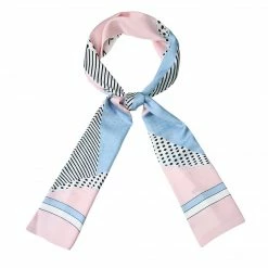 Allegra K Women Graffiti Polka Dot Stripe Scarf Neck Scarves Neckerchief Skinny Wrap Hairband