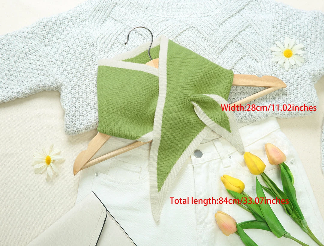 Allegra K Accessories Contrast Color Triangle Neck Scarves Knit Scarf Neckerchief Winter Shawl For Women 21 Allegra K Accessories Contrast Color Triangle Neck Scarves Knit Scarf Neckerchief Winter Shawl For Women