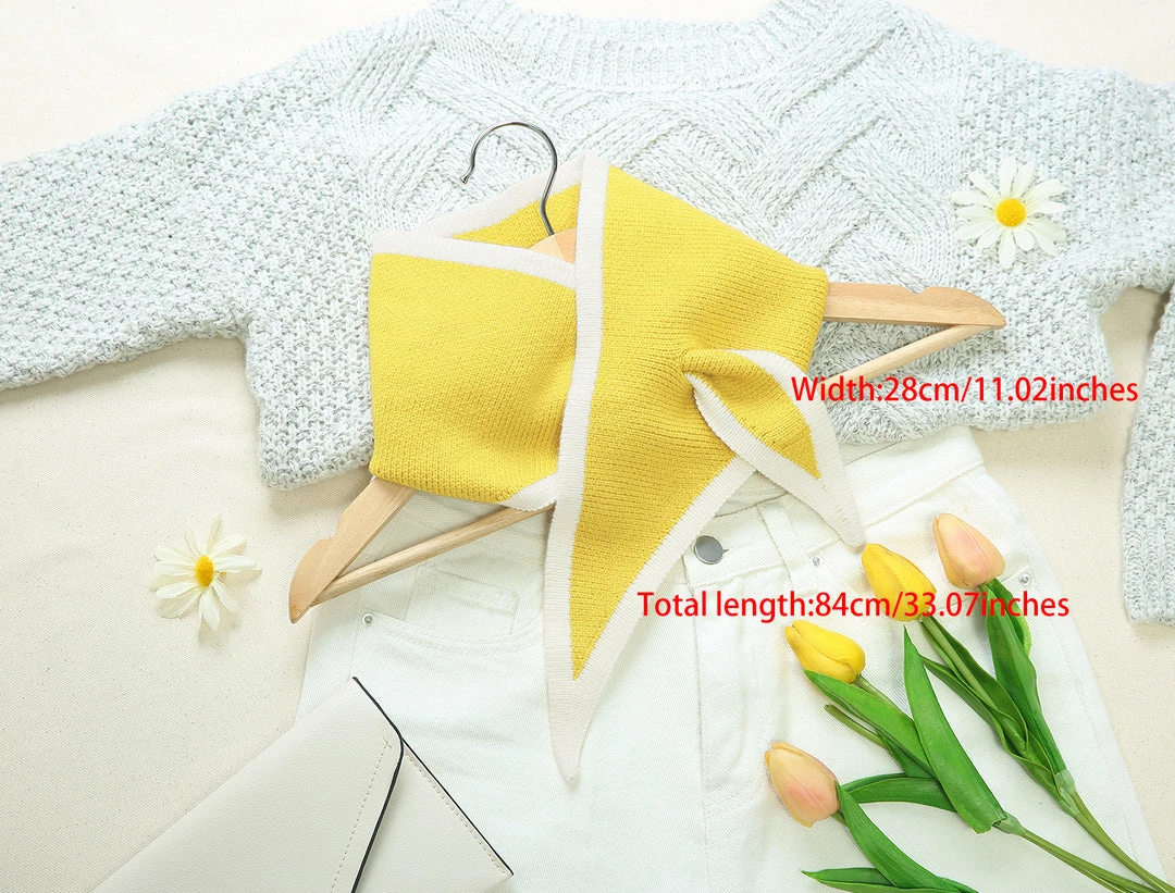 Allegra K Accessories Contrast Color Triangle Neck Scarves Knit Scarf Neckerchief Winter Shawl For Women 11 Allegra K Accessories Contrast Color Triangle Neck Scarves Knit Scarf Neckerchief Winter Shawl For Women