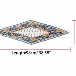 Allegra K Women Polka Dots Floral Pleated Rhombus Head Scarf Wraps Scarves Neckerchief