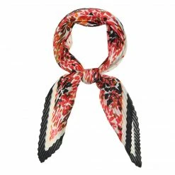 Allegra K Women Polka Dots Floral Pleated Rhombus Head Scarf Wraps Scarves Neckerchief