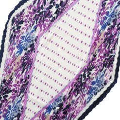 Allegra K Women Polka Dots Floral Pleated Rhombus Head Scarf Wraps Scarves Neckerchief