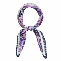 Allegra K Women Polka Dots Floral Pleated Rhombus Head Scarf Wraps Scarves Neckerchief