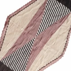 Allegra K Women Rhombus Pleated Scarf Contrast Color Stripe Heart Neck Scarves Neckerchief Accessories
