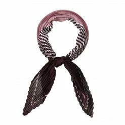 Allegra K Women Rhombus Pleated Scarf Contrast Color Stripe Heart Neck Scarves Neckerchief Accessories