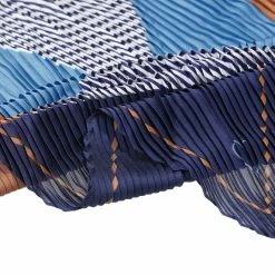 Allegra K Women Rhombus Pleated Scarf Contrast Color Stripe Heart Neck Scarves Neckerchief Accessories