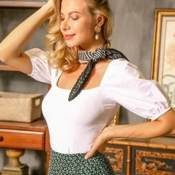 Allegra K Women Rhombus Pleated Scarf Contrast Color Stripe Heart Neck Scarves Neckerchief Accessories