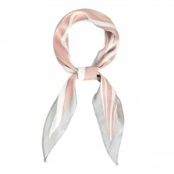 Allegra K Accessories Women Satin Rhombus Neck Scarf Stripe Print For Shirts Ponytail Neckerchief Bag Accessory For Summer Bandana