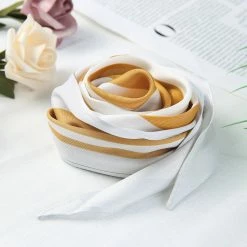 Allegra K Accessories Women Satin Rhombus Neck Scarf Stripe Print For Shirts Ponytail Neckerchief Bag Accessory For Summer Bandana