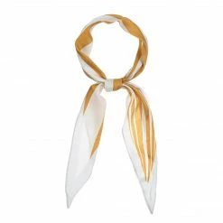 Allegra K Accessories Women Satin Rhombus Neck Scarf Stripe Print For Shirts Ponytail Neckerchief Bag Accessory For Summer Bandana