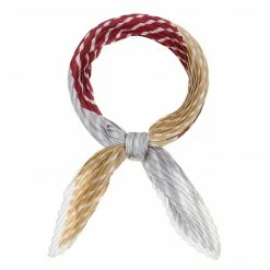 Allegra K Argyle Color Block Pleated Neck Scarf Neckerchief Bandana For Women Lady Accessories