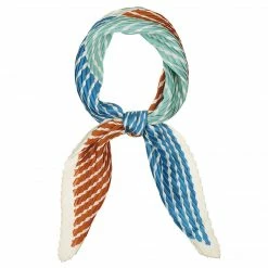 Allegra K Argyle Color Block Pleated Neck Scarf Neckerchief Bandana For Women Lady Accessories