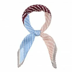 Allegra K Argyle Color Block Pleated Neck Scarf Neckerchief Bandana For Women Lady Accessories