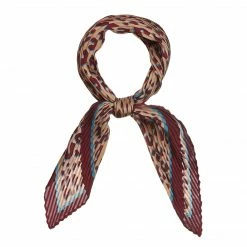 Allegra K Accessories Leopard Print Pleated Rhombus Scarf Neck Scarves Neckerchief For Women Lady