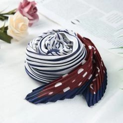 Allegra K Pleated Rhombus Scarf Neck Scarves Neckerchief Headbands For Women