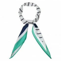 Allegra K Ladies Silky Rhombus Neckerchief Stripe Print Neck Scarf For Shirts Headband Handbag Wraps Bandana