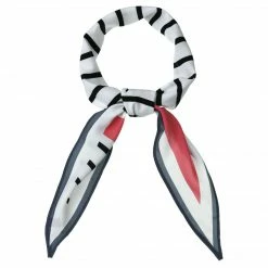 Allegra K Ladies Silky Rhombus Neckerchief Stripe Print Neck Scarf For Shirts Headband Handbag Wraps Bandana