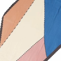 Allegra K Pleated Contrast Color Block Rhombus Neck Scarf Neckerchief Bandana For Women Accessories