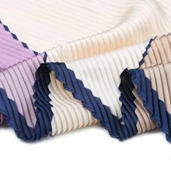 Allegra K Pleated Contrast Color Block Rhombus Neck Scarf Neckerchief Bandana For Women Accessories