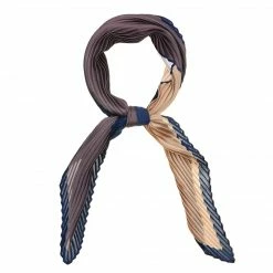 Allegra K Pleated Contrast Color Block Rhombus Neck Scarf Neckerchief Bandana For Women Accessories
