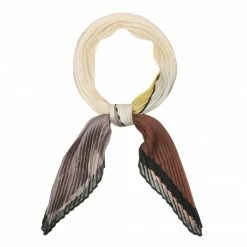 Allegra K Pleated Contrast Color Block Rhombus Neck Scarf Neckerchief Bandana For Women Accessories