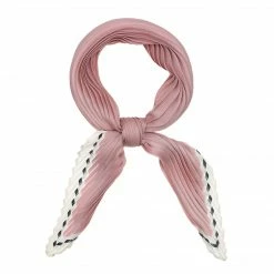 Allegra K Accessories Women Pleated Rhombus Rhombic Scarf Scarves Head Ribbon Bandana Solid Color