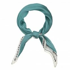 Allegra K Accessories Women Pleated Rhombus Rhombic Scarf Scarves Head Ribbon Bandana Solid Color