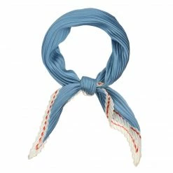 Allegra K Accessories Women Pleated Rhombus Rhombic Scarf Scarves Head Ribbon Bandana Solid Color