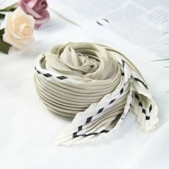 Allegra K Accessories Women Pleated Rhombus Rhombic Scarf Scarves Head Ribbon Bandana Solid Color