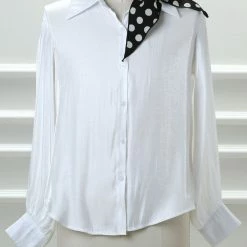 Allegra K Accessories Polka Dot Print Triangle Scarf Neck Scarves Neckerchief Head Wrap For Women