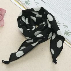 Allegra K Accessories Polka Dot Print Triangle Scarf Neck Scarves Neckerchief Head Wrap For Women