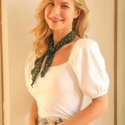 Allegra K Accessories Polka Dot Print Triangle Scarf Neck Scarves Neckerchief Head Wrap For Women