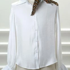 Allegra K Accessories Leopard Print Triangle Scarf Neck Scarves Hair Ribbon Neckerchief For Women