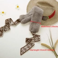 Allegra K Faux Fur Winter Collar Scarf Thick Plush Neck Scarves Wrap Warmer Shawl For Women Lady Accessories