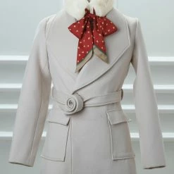 Allegra K Womens Love Heart Flower Ribbon Thicken Faux Fur Collar Scarf Neck Scarves Winter Warmer Accessories